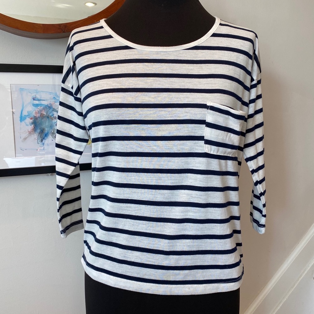 Forever 21 Striped Top w/ Chest Pkt Size S